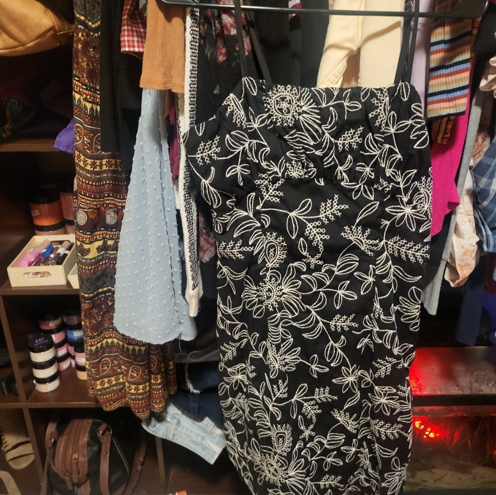 Nwot Cider Black and White Floral Dress